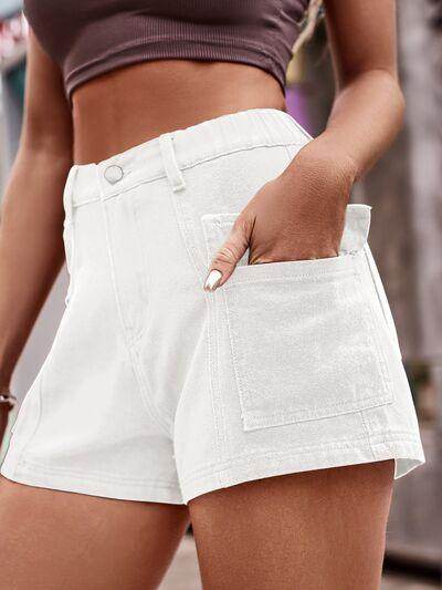High Waist Denim Shorts with Pockets for Summer Style