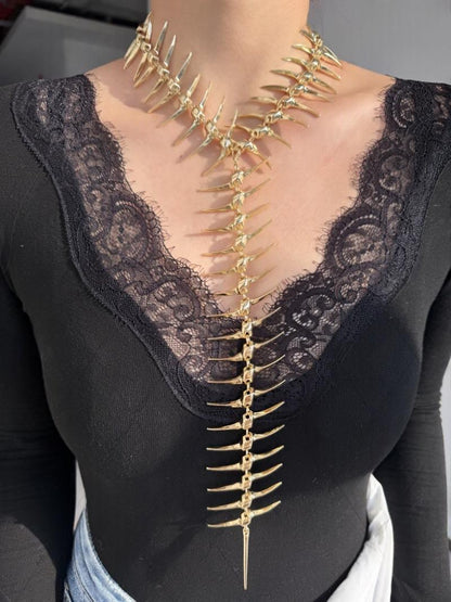 Spine-bone Beauty-back Pendant Necklace