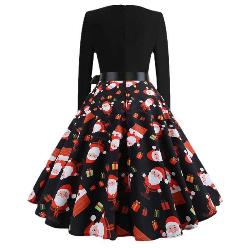 Christmas Retro Performance A- Line Dress Women's Clothing
