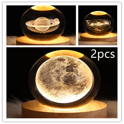LED Galaxy Crystal Ball 3D Moon Lamp
