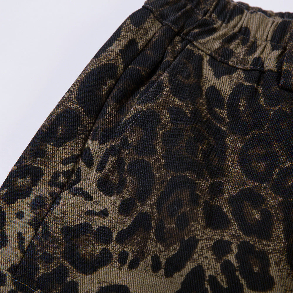Leopard Camouflage Workwear Shorts Men