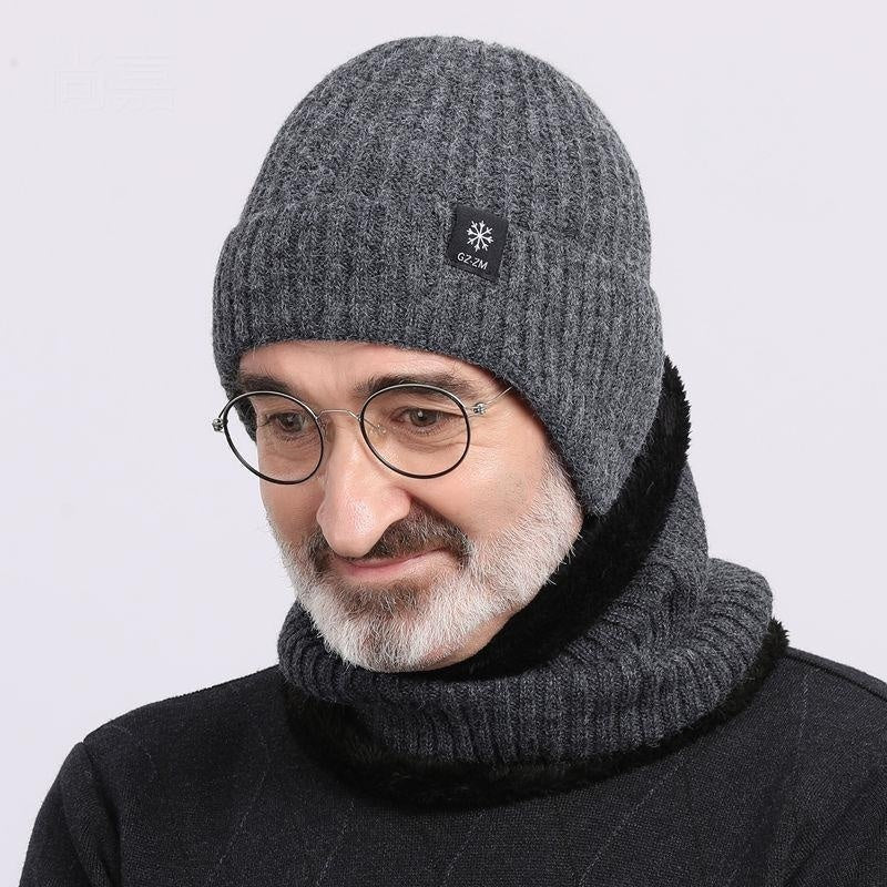Middle-aged Elderly Men's Wool Ear Protection Hat