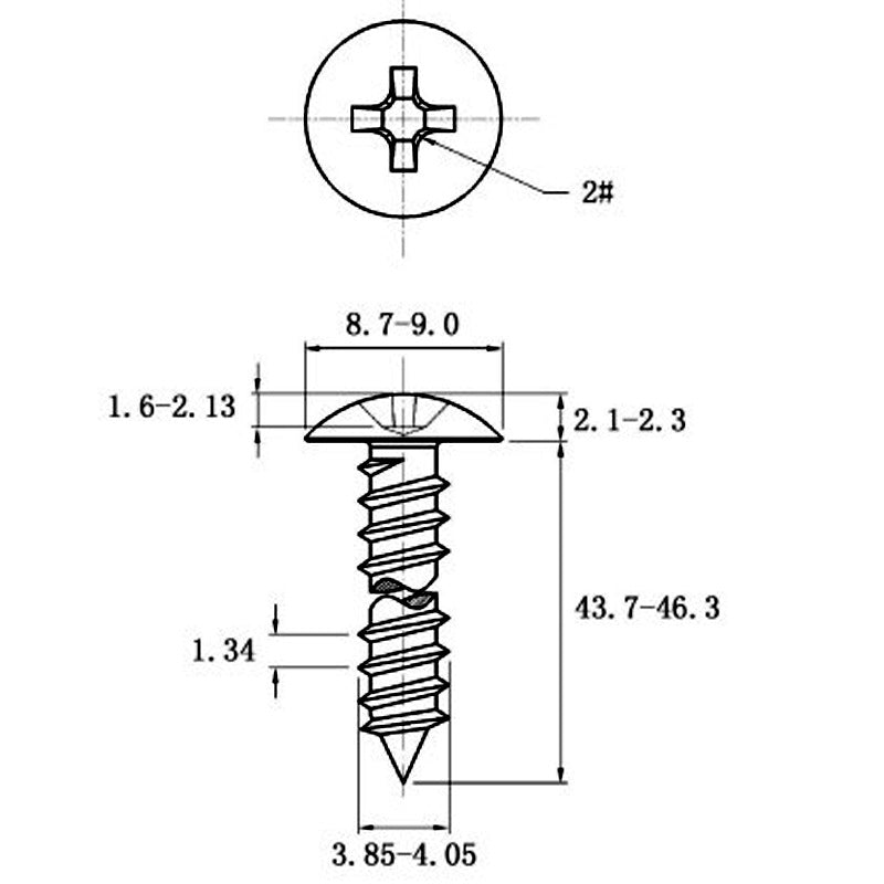Stainless Steel Cross Big Head Self-tapping Screw Mushroom-shaped Haircut Round Head