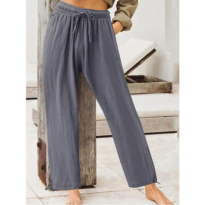 Womens Solid-Color Summer Casual Home Pants