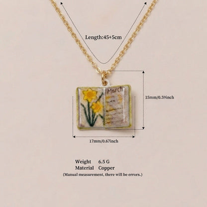 Retro Book Necklace For Women