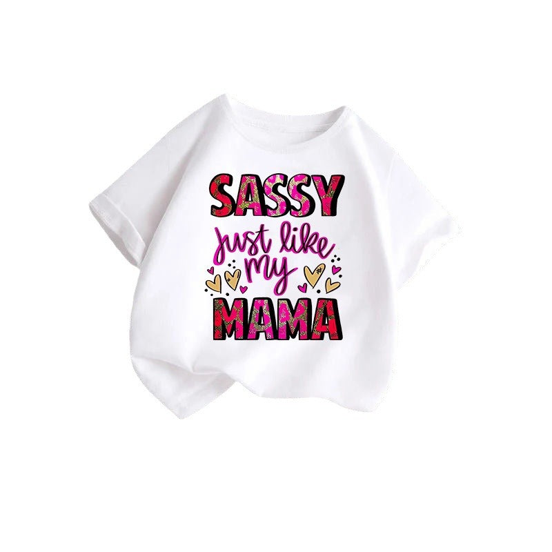Girls' Tops Casual Short Sleeve Round Neck Print T-shirt