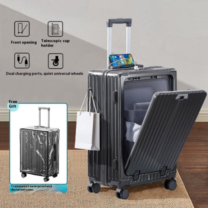 Front Open Cover Multifunctional Trolley Case