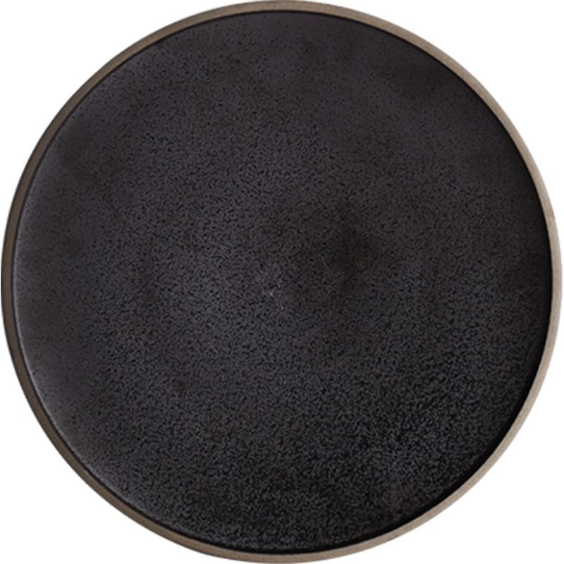 Black Crystal Ceramic Dessert Plate Round Flat Plate
