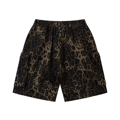 Leopard Camouflage Workwear Shorts Men