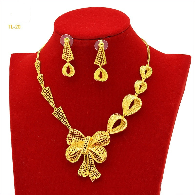 Gold Flower Jewelry Set