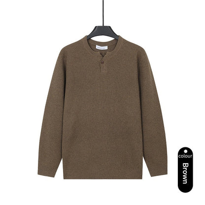 Mens Turtleneck Knitted Sweater Solid Color Sweater