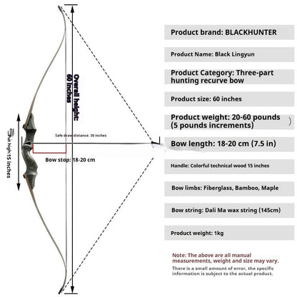 Competitive Archery Professional Combo Wooden Traditional Archery Equipment American Bow