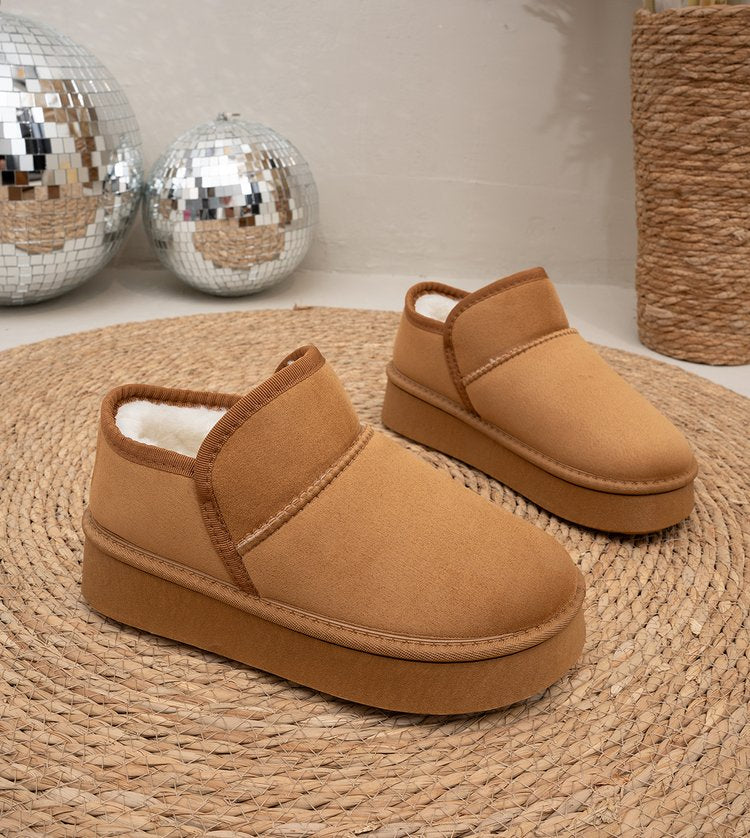 Wholesale Warm Women's Snow Boots, Plus Size 2026 New Winter Slip-on Platform Ankle Cotton Boots
