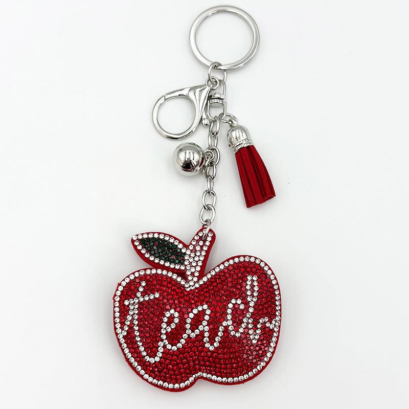 Creative Diamond-studded Keychain With Heat-transfer Rhinestones