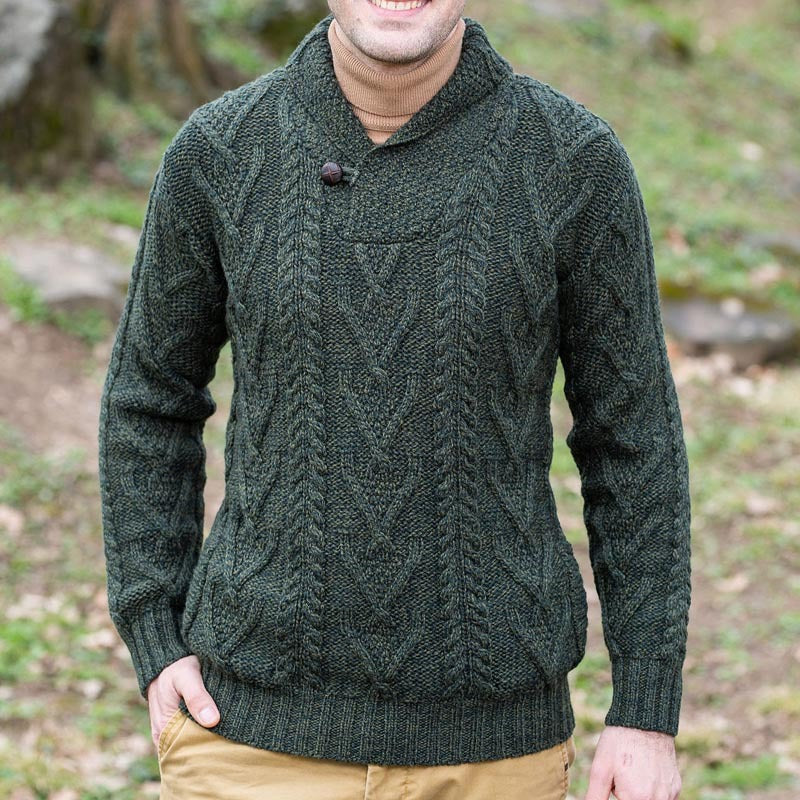 New Fallwinter Mens Solid-color Pullover Long-sleeve Knit Sweater