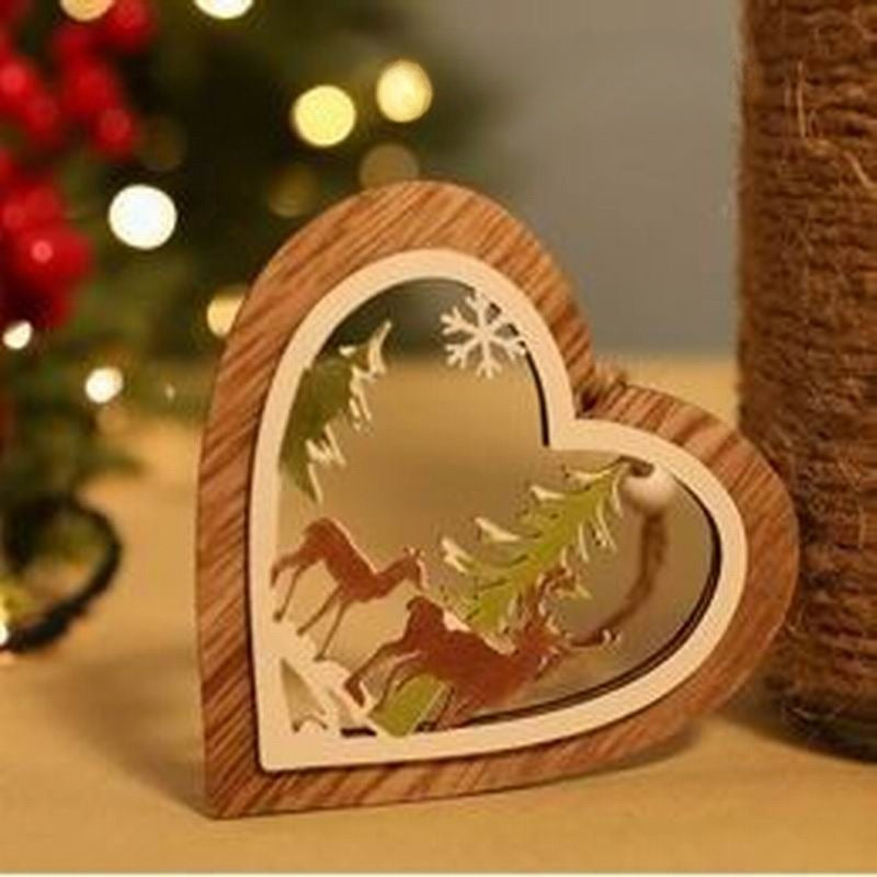 Christmas Decorations Wooden Cabin Pendants