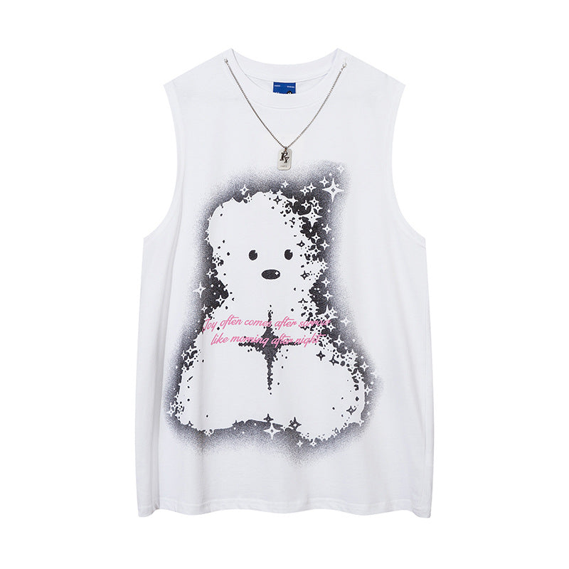 Bear Tank Top Sleeveless T-shirt Men