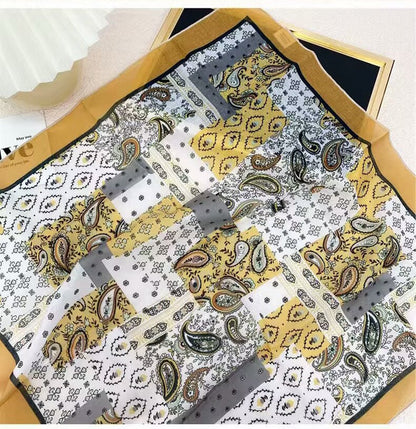Korean-style Fresh And Delicate Floral Silk Scarf