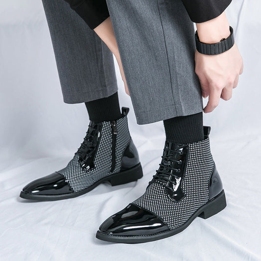 New Leather Boots Fashion Men's Business Formal Leather Shoes