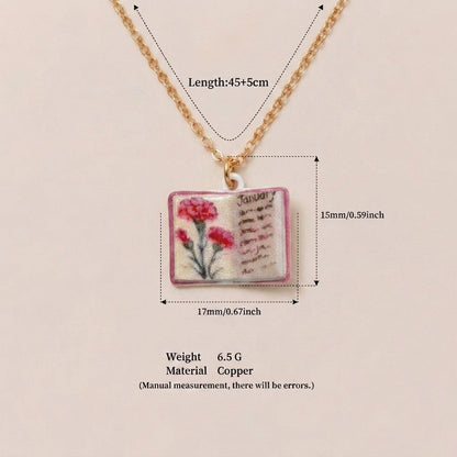 Retro Book Necklace For Women