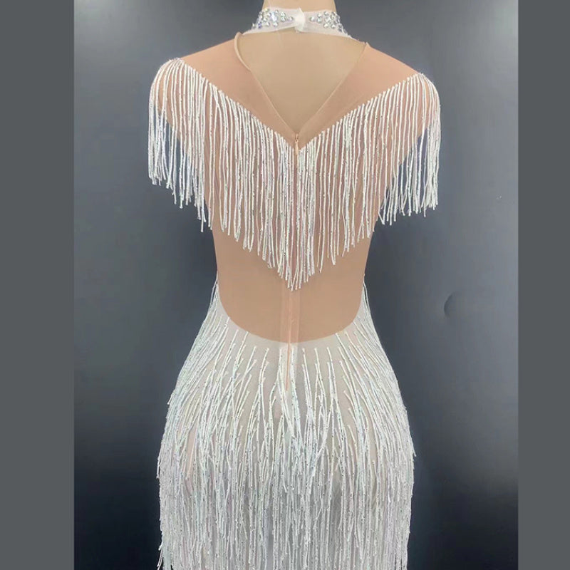 Luxury Tassel Beaded Dress