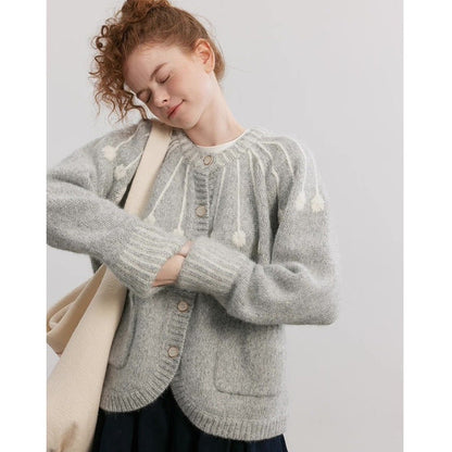 Alpaca Wool And Cotton Hand-embroidered Sweater Coat