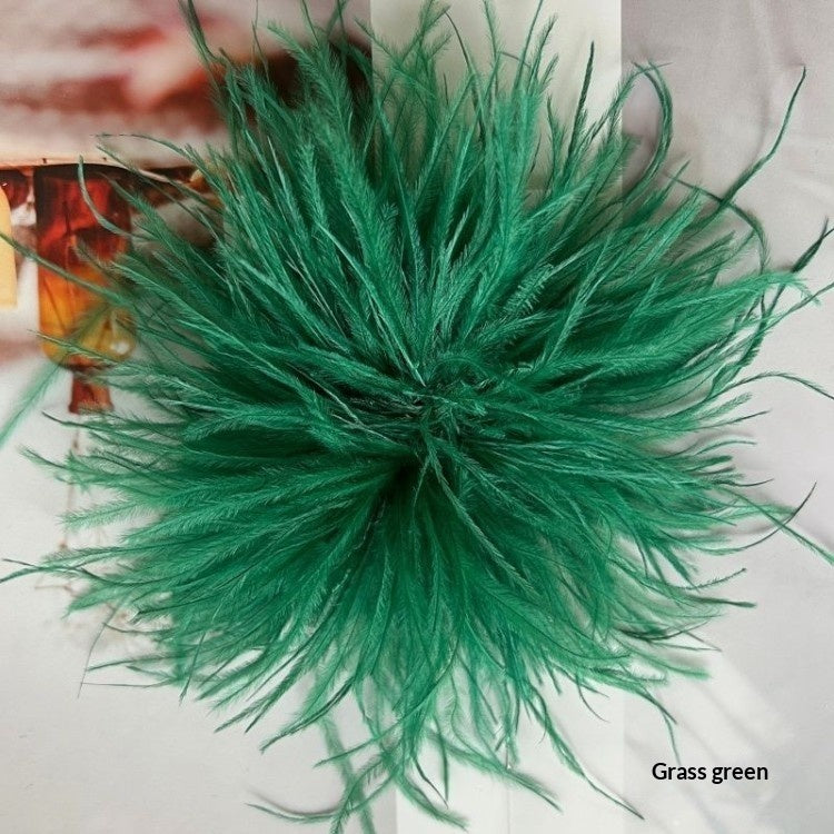 New Colorful Ostrich-feather Brooch Headdress Hair Clip