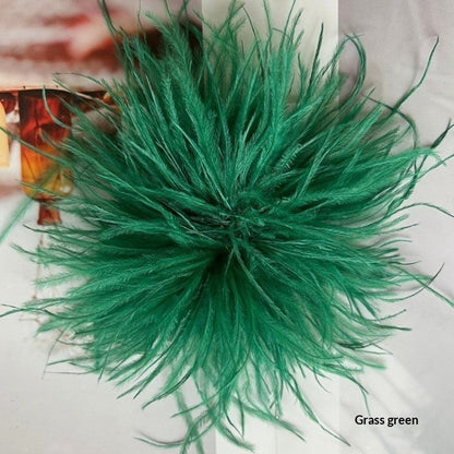 New Colorful Ostrich-feather Brooch Headdress Hair Clip