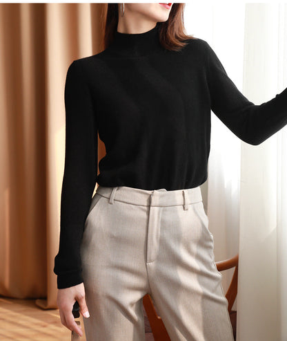 Women's Mock-neck Base Sweater, Basic Knit For Fallwinter
