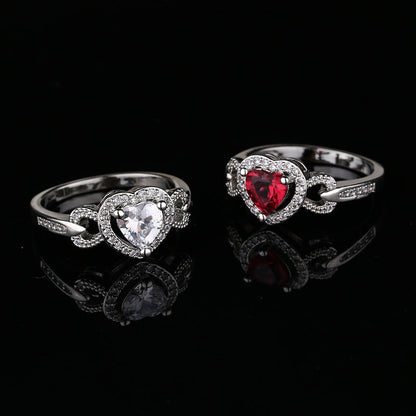 Women's Red Heart-shaped Wedding Ring Personalized Bracelet