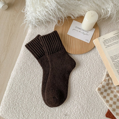 Womens Mid-calf Terry Socks For Fall And Winter