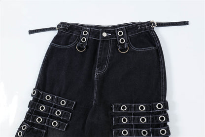 Fashion Punk Rock Cargo Jeans Men