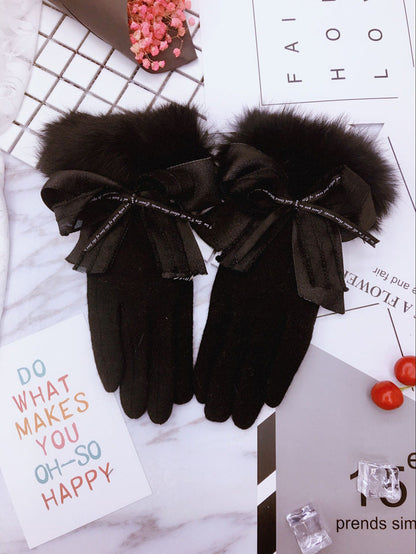 Cute Warm Touch Screen Thickened Warm Finger Gloves