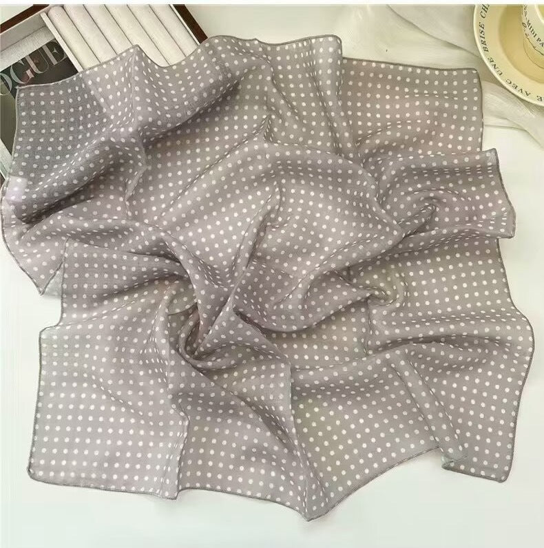 Korean-style Fresh And Delicate Floral Silk Scarf