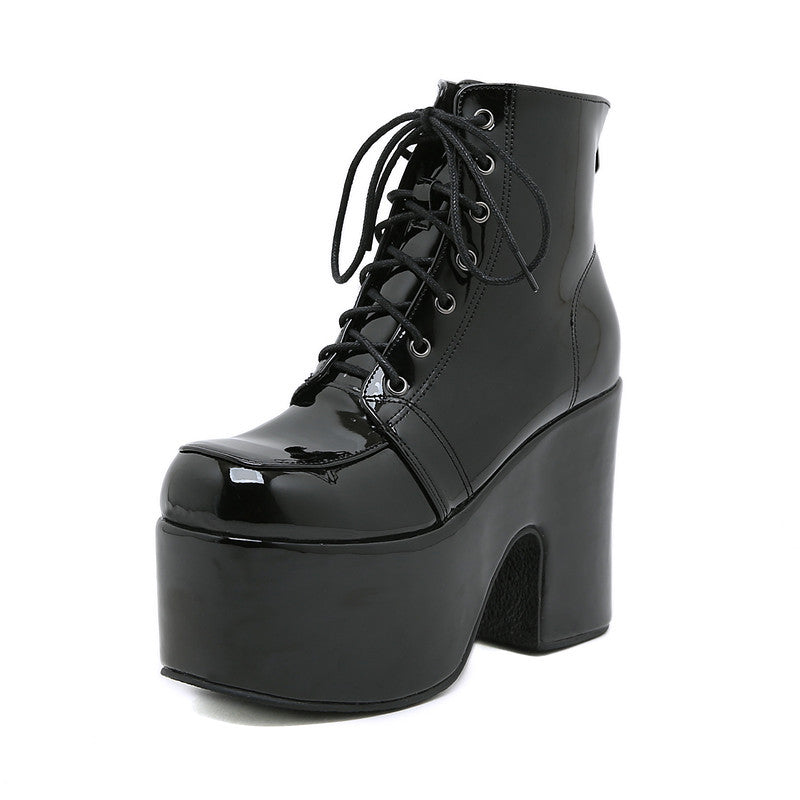 Booties Women Hate The Sky High Metal Back Zipper