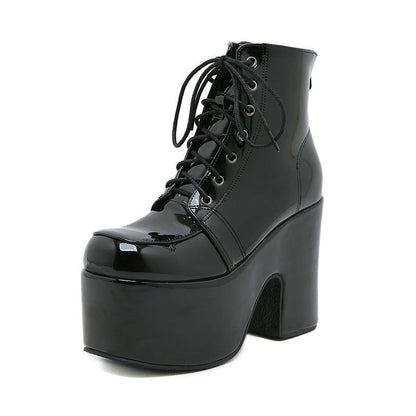 Booties Women Hate The Sky High Metal Back Zipper