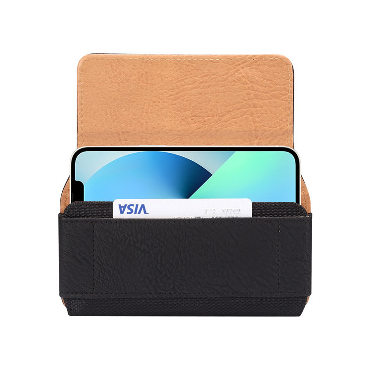 Buckle Waist Hanging Mobile Phone Bag Leather Case Belt Horizontal