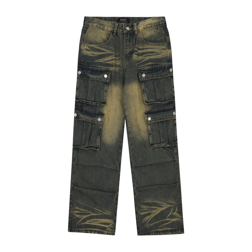 Multi-Pocket Workwear Jeans For Men