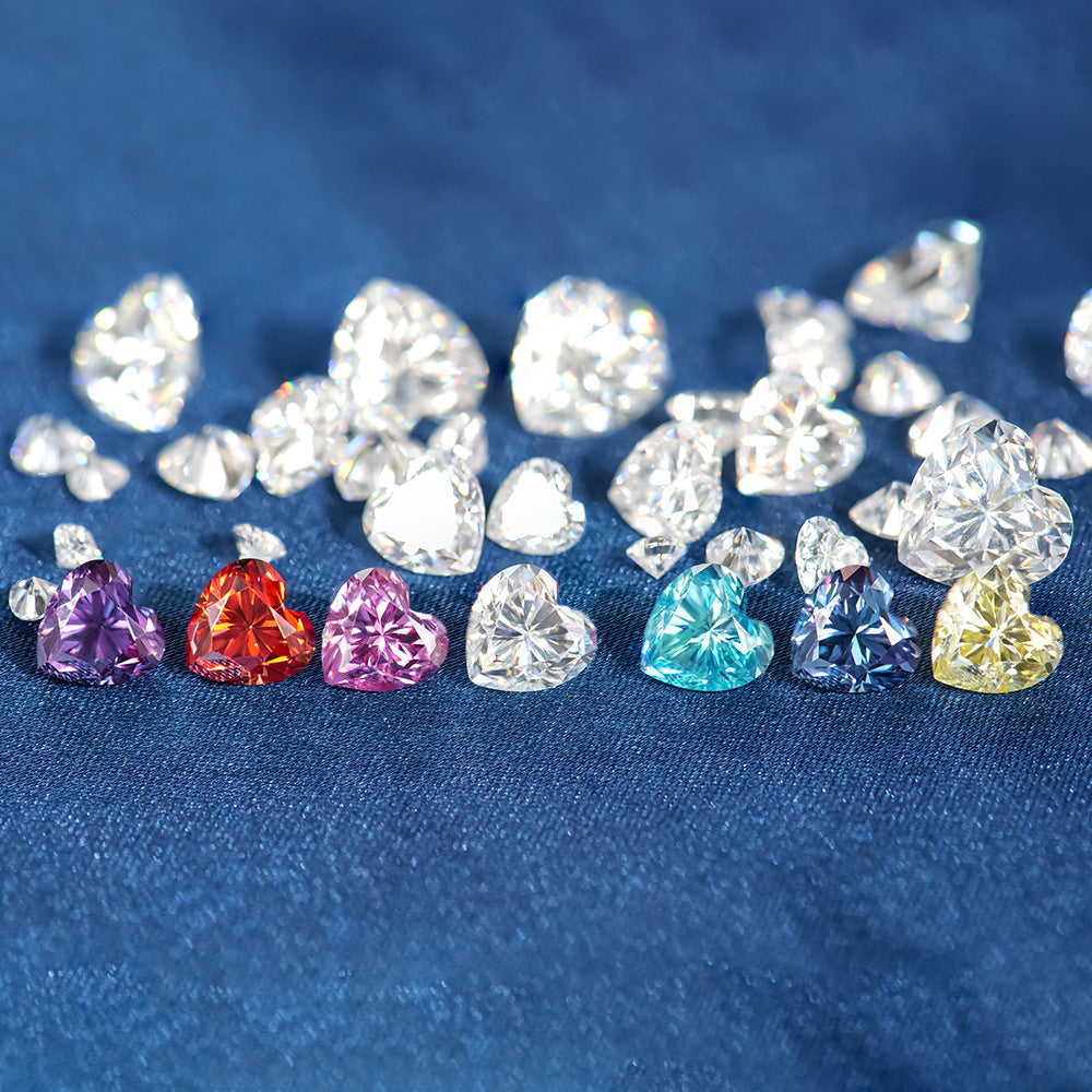 Colorful Moissanite Heart-shaped Stone Lemon