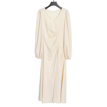 Celebrity Style Apricot Beaded Long Dress