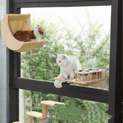 In-stock Wooden Cat Hammock For Windowsills Pet Use