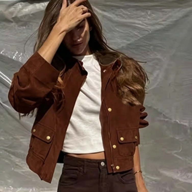 Women's Solid-color Short-sleeved Jacket