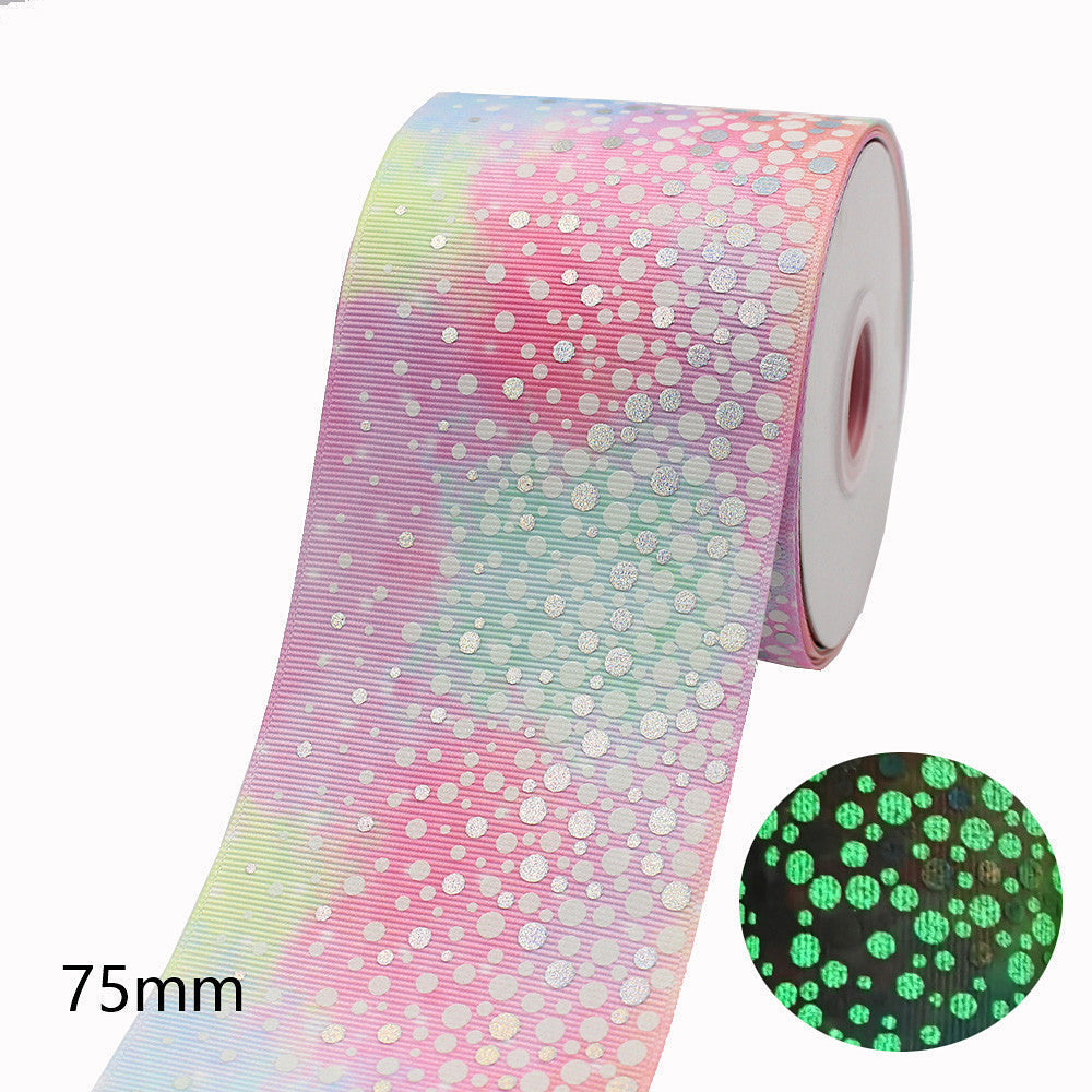 75mm Luminous Rainbow Bow - Fluorescent Ribbon