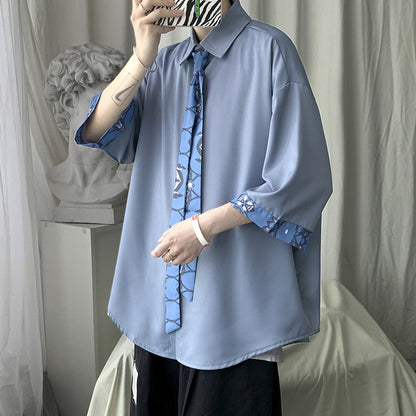 Loose Floral Print Shirt Wrinkle-Free