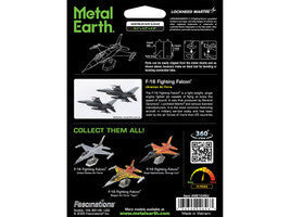 Model Kit Lockheed Martin F-16 Fighting Falcon Aircraft "Ukrainian Air Force" (Moderate Difficulty) Steel Model by Metal Earth