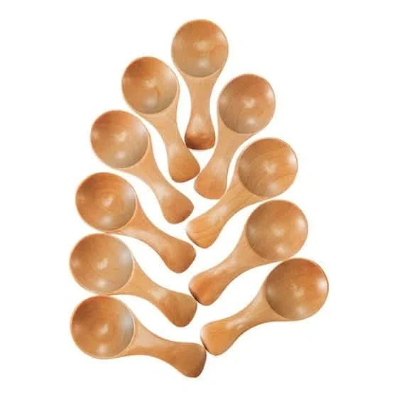 10-Pieces: Mini Wooden Spoons