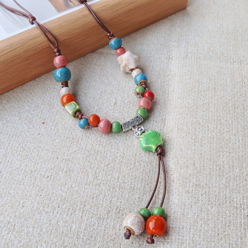 Vintage Ethnic-Style Ceramic Necklace For Women