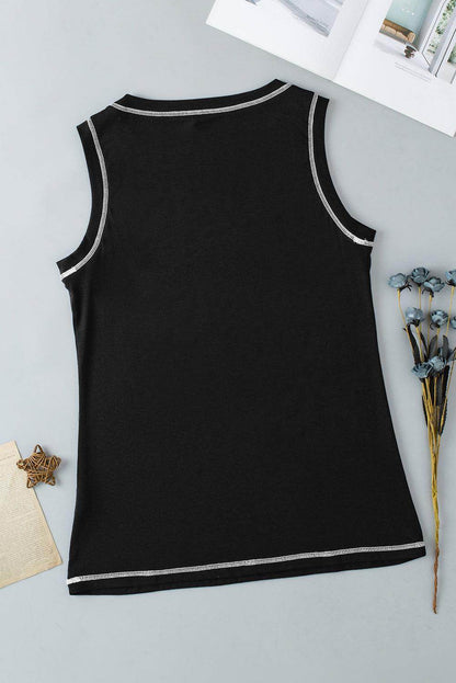 Leopard Round Neck Tank Top for Women with Stretch Fit