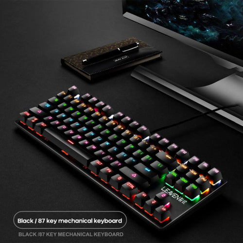 87-Key Mechanical Keyboard with Green Switches - Desktop Non-Punch Design