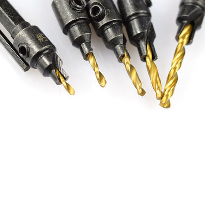 Woodworking countersink drill titanium set 5 pieces